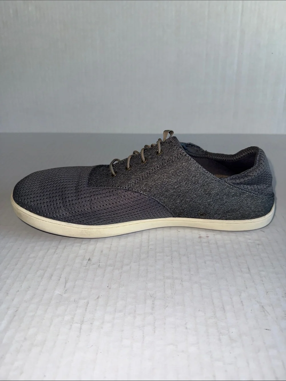 Olukai Gray Nohea Moku No Tie Boat Shoes